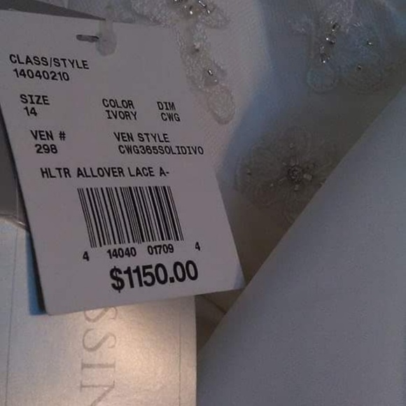 Oleg Cassini allover lace a-line halter ivory - Picture 8 of 8